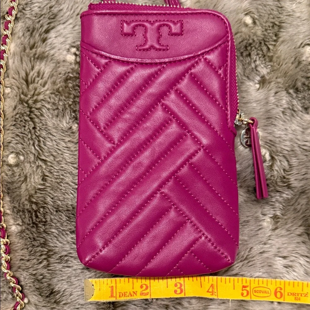 Tory Burch Pink Quilted Crossbody Phone Bag